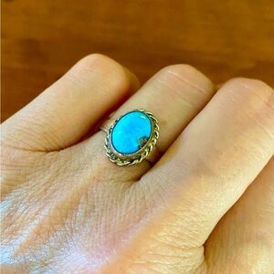 Native American Sterling Silver and Turquoise Ring size 6